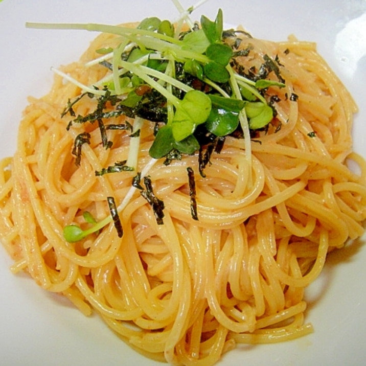 パスタソースの素で♡明太クリームパスタ